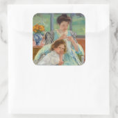Mary Cassatt - Jungmütternähen Quadratischer Aufkleber (Tasche)