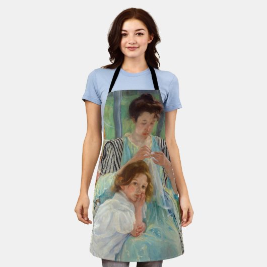 Mary Cassatt - Jungmütternähen Schürze (Getragen)