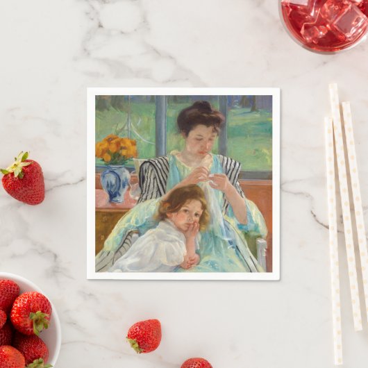 Mary Cassatt - Jungmütternähen Serviette (Beispiel)