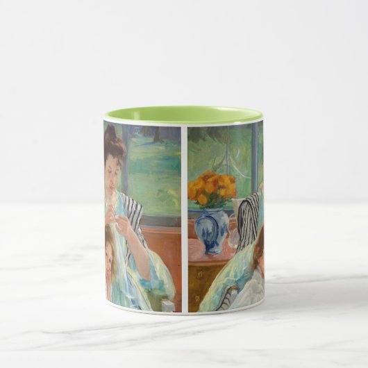 Mary Cassatt - Jungmütternähen Tasse (Zentrum)