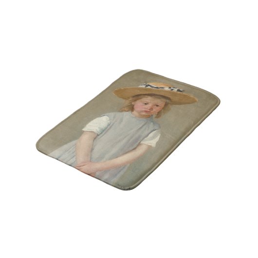 Mary Cassatt - Kind in einem Strohhut Badematte (Schrägansicht)
