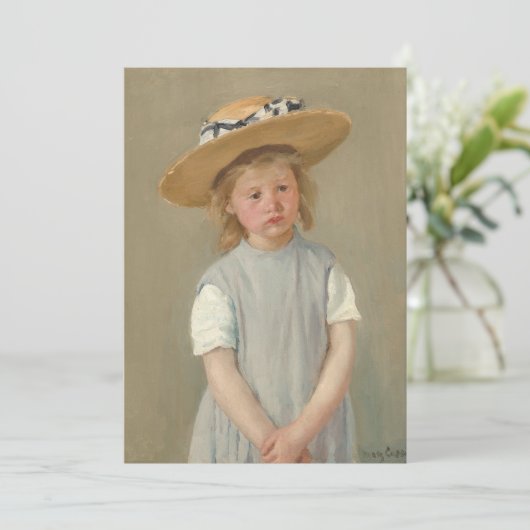 Mary Cassatt - Kind in einem Strohhut Einladung (Stehend Vorderseite)