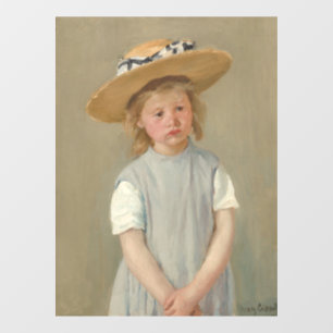 Mary Cassatt - Kind in einem Strohhut Fensteraufkleber