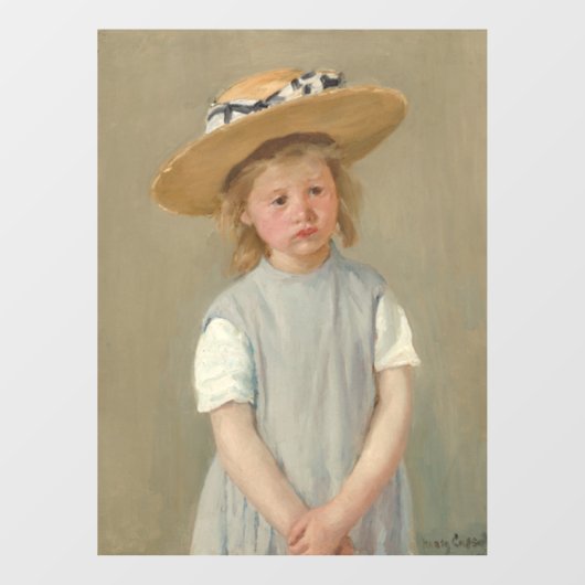 Mary Cassatt - Kind in einem Strohhut Fensteraufkleber (Blatt)
