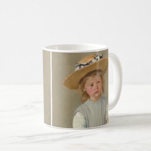 Mary Cassatt - Kind in einem Strohhut Kaffeetasse (VorderseiteRechts)