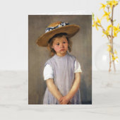 Mary Cassatt "Kind in einem Strohhut " Karte (Gelbe Blume)