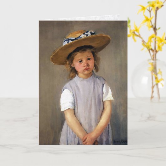 Mary Cassatt "Kind in einem Strohhut " Karte (Gelbe Blume)