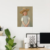 Mary Cassatt - Kind in einem Strohhut Poster (Heimbüro)