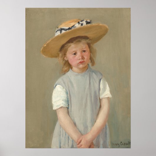 Mary Cassatt - Kind in einem Strohhut Poster (Vorne)