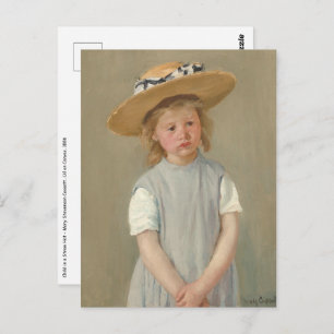 Mary Cassatt - Kind in einem Strohhut Postkarte