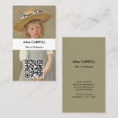 Mary Cassatt - Kind in einem Strohhut - QR-Code Visitenkarte (Vorne/Hinten)