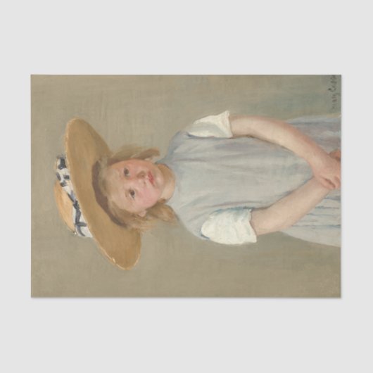 Mary Cassatt - Kind in einem Strohhut Seidenpapier (Vorderseite)
