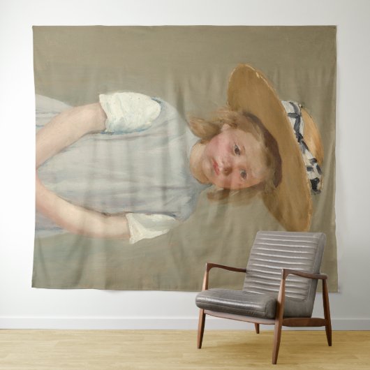 Mary Cassatt - Kind in einem Strohhut Wandteppich (Beispiel (Horizontal))