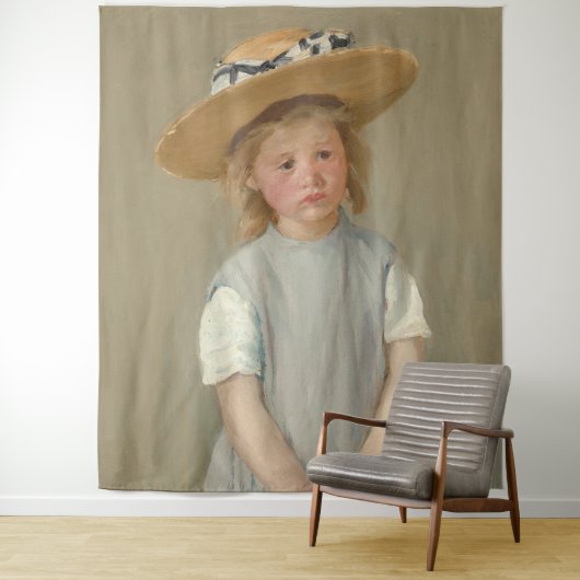Mary Cassatt - Kind in einem Strohhut Wandteppich (Beispiel)