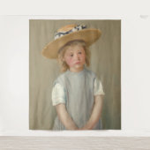 Mary Cassatt - Kind in einem Strohhut Wandteppich (Vorderseite)