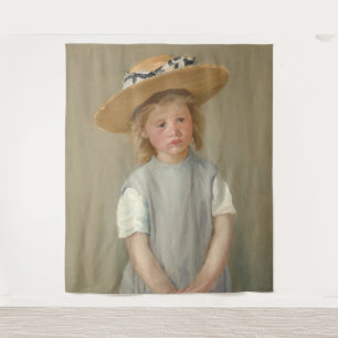 Mary Cassatt - Kind in einem Strohhut Wandteppich