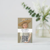 Mary Cassatt - Kind mit Strohhut - QR Code Visitenkarte (Stehend Vorderseite)