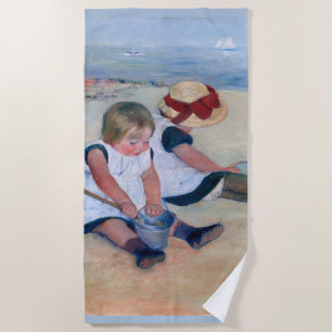 Mary Cassatt Kinder beim Spielen am Strand 1884 Strandtuch