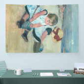 Mary Cassatt - Kinder, die am Strand spielen Banner (Messe)
