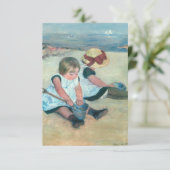Mary Cassatt - Kinder, die am Strand spielen Dankeskarte (Stehend Vorderseite)