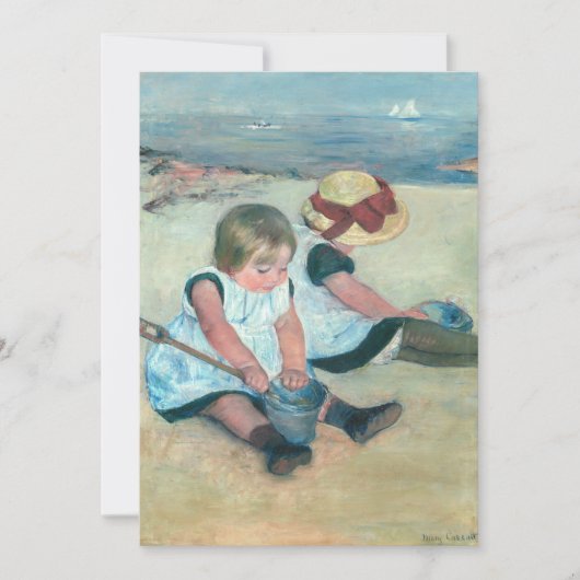 Mary Cassatt - Kinder, die am Strand spielen Einladung (Vorderseite)