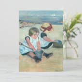 Mary Cassatt - Kinder, die am Strand spielen Einladung (Stehend Vorderseite)