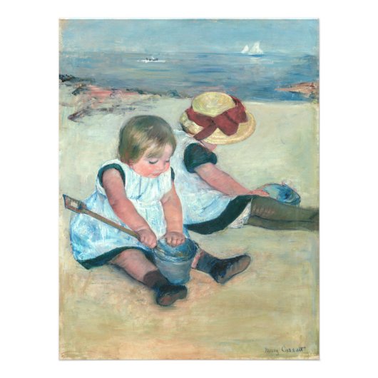 Mary Cassatt - Kinder, die am Strand spielen Fotodruck (Vorne)