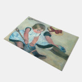 Mary Cassatt - Kinder, die am Strand spielen Fußmatte (Schrägansicht)