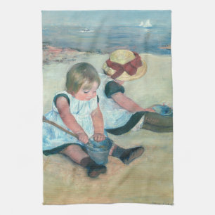 Mary Cassatt - Kinder, die am Strand spielen Geschirrtuch