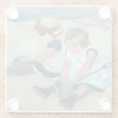 Mary Cassatt - Kinder, die am Strand spielen Glasuntersetzer (Rückseite)
