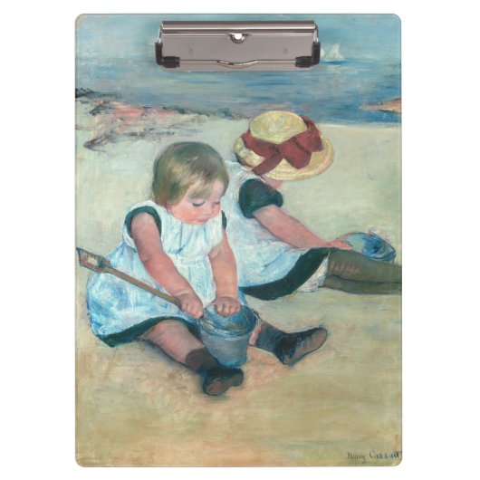Mary Cassatt - Kinder, die am Strand spielen Klemmbrett (Vorderseite)