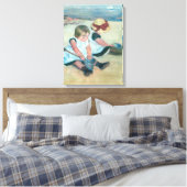 Mary Cassatt - Kinder, die am Strand spielen Leinwanddruck (Insitu (Schlafzimmer))