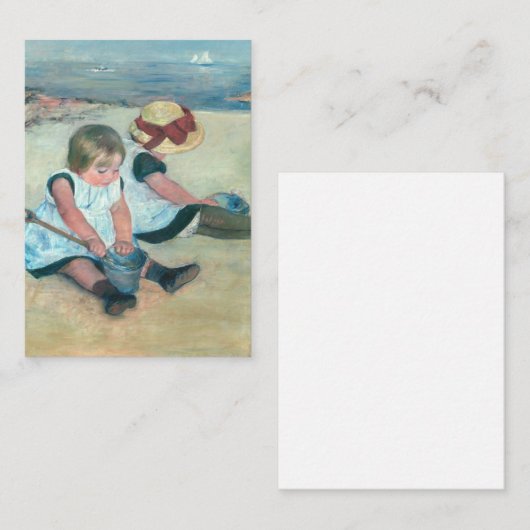 Mary Cassatt - Kinder, die am Strand spielen Mitteilungskarte (Vorne/Hinten)