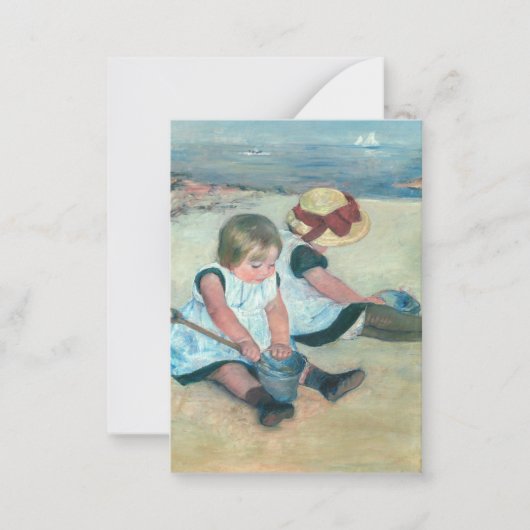 Mary Cassatt - Kinder, die am Strand spielen Mitteilungskarte (Vorderseite)