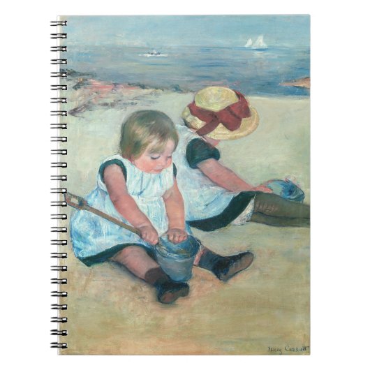 Mary Cassatt - Kinder, die am Strand spielen Notizblock (Vorderseite)