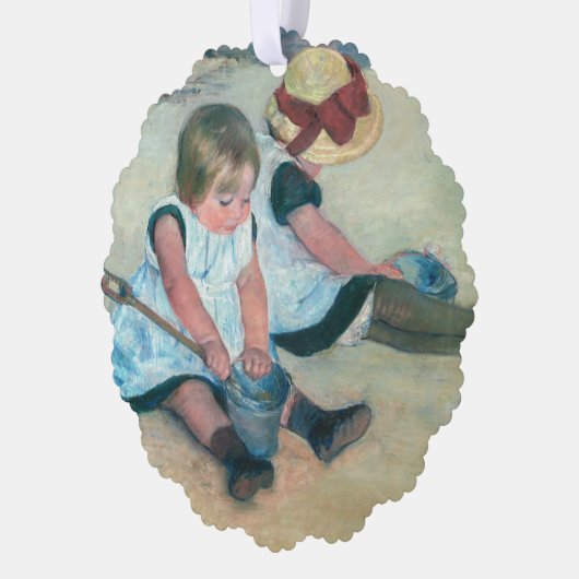 Mary Cassatt - Kinder, die am Strand spielen Ornament Karte (Links)