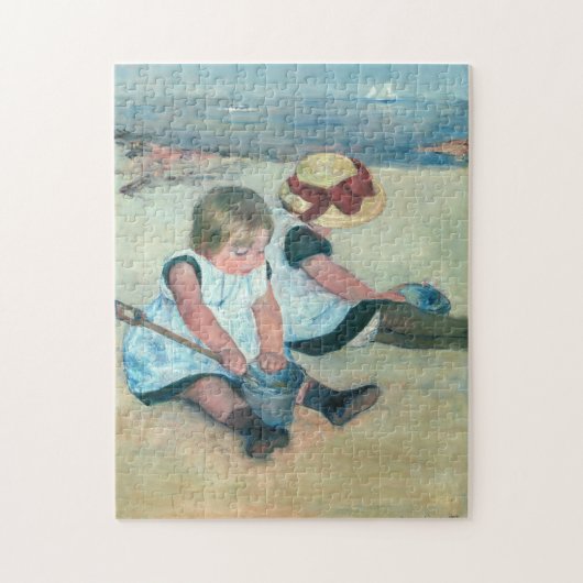 Mary Cassatt - Kinder, die am Strand spielen Puzzle (Vertikal)