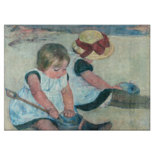 Mary Cassatt - Kinder, die am Strand spielen Schneidebrett