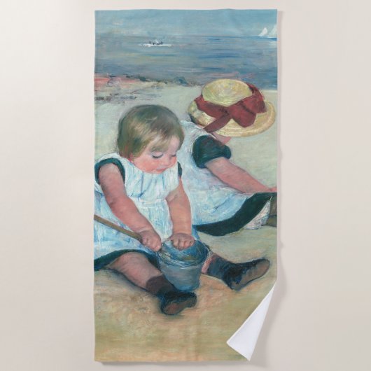 Mary Cassatt - Kinder, die am Strand spielen Strandtuch (Vorderseite)