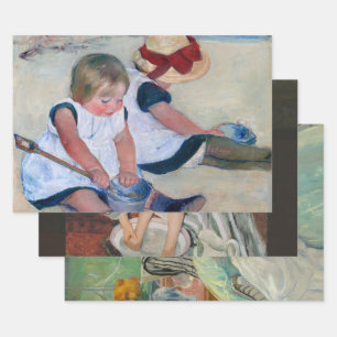 Mary Cassatt Kinder spielen am Strand 1884 Geschenkpapier Set