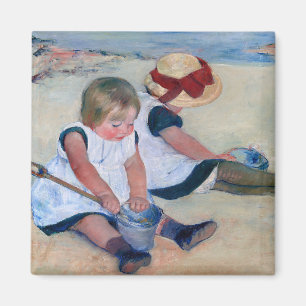 Mary Cassatt Kinder spielen am Strand 1884  Magnet