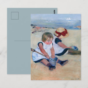 Mary Cassatt Kinder spielen am Strand 1884  Postkarte