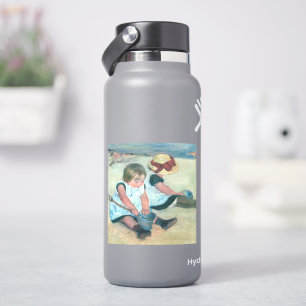 Mary Cassatt - Kinder spielen am Strand Aufkleber