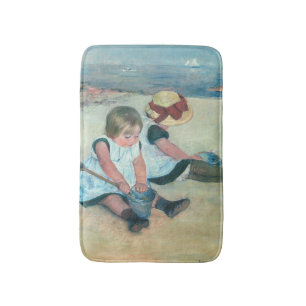 Mary Cassatt - Kinder spielen am Strand Badematte