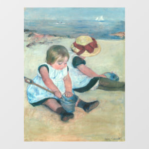 Mary Cassatt - Kinder spielen am Strand Fensteraufkleber