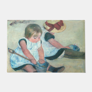 Mary Cassatt - Kinder spielen am Strand Fußmatte