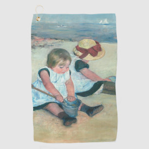Mary Cassatt - Kinder spielen am Strand Golfhandtuch