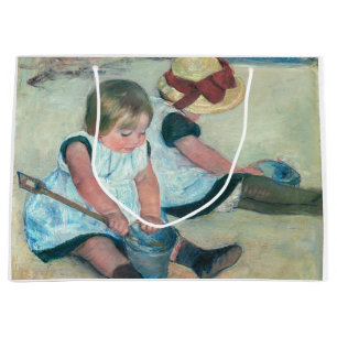 Mary Cassatt - Kinder spielen am Strand Große Geschenktüte