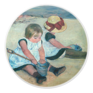 Mary Cassatt - Kinder spielen am Strand Keramikknauf