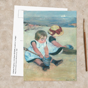 Mary Cassatt - Kinder spielen am Strand Postkarte